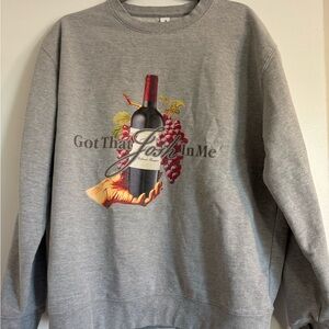 JustHoods gray "Got That Josh In Me" graphic crewneck sweatshirt